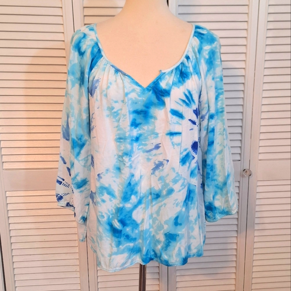 New directions boho tie dye oversized top large